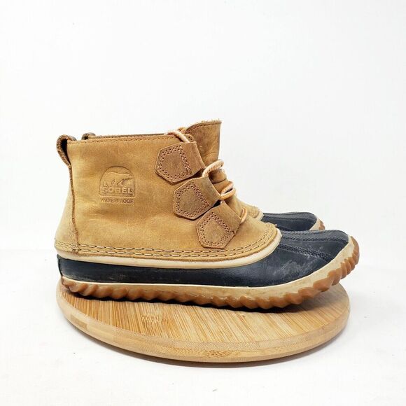 Sorel Out n About Womens 6.5 Duck Boots Brown Leather Lace Up Ankle Shoes - Picture 7 of 13